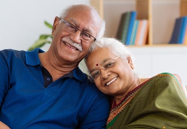 South Indian senior couple